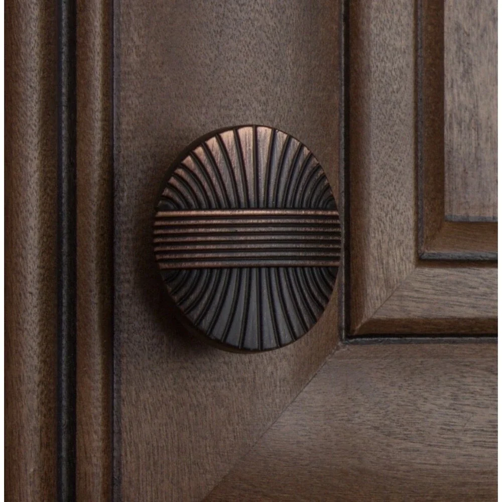 Set Of 2 Vintage Antique Oil Rubbed Bronze Metal Drawer Pull Handle Knob Cabinet